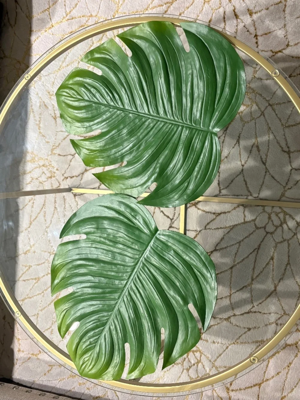 Pier 1 Set of 2 Artificial Green Monstera Leaf Placemats